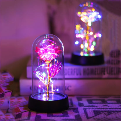 Garduru - Romantische Rosenblüten Lampe mit Lila Blume für Deko & Geschenk