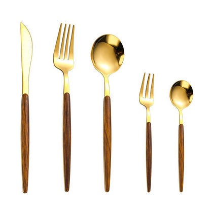 Holzgriff-Besteck-Set