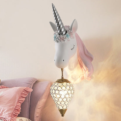 Neuartige Einhorn-Wandlampe – UniGloed – Pink – süß für Kinder