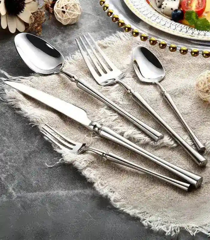 Set mit 30 klassischen Edelstahl Art Deco Besteckset für 6 Personen