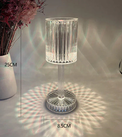Elegante dimmbare Kristall-Tischlampe