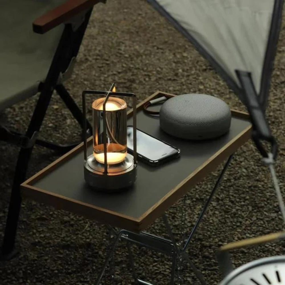 LumiNordic – Kristall Tischlampe mit dimmbaren LED und wiederaufladbarer Batterie