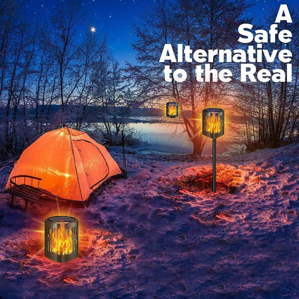 Solar LED Flammenlaterne – Dekorative Außenbeleuchtung für Garten und Terrasse mit Hängemöglichkeit