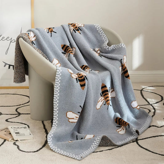 Fuzzy Bee Muster Werfen Decke
