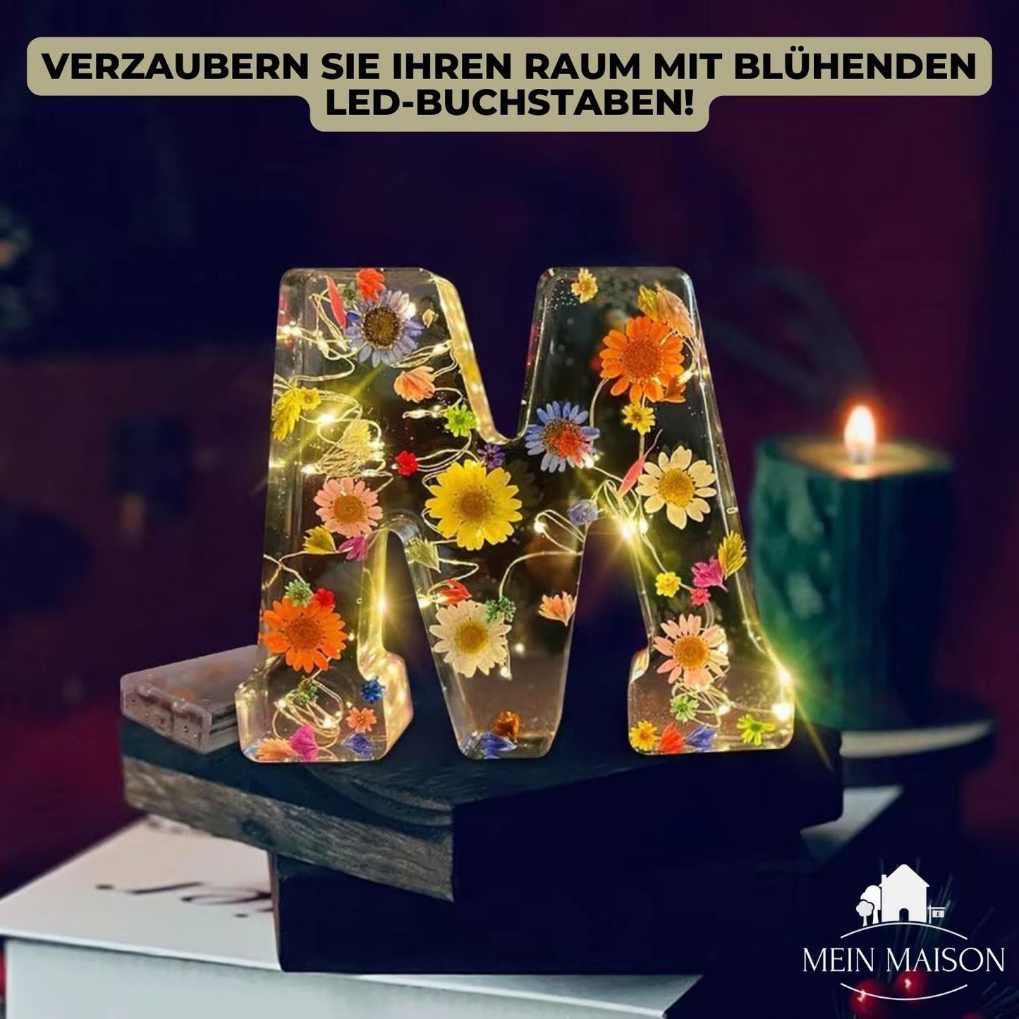 50% RABATT | FloraLetter™ - Blumenlampenbuchstaben aus Harz