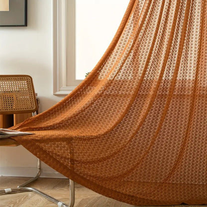 Amber Glow Boho Häkelvorhang