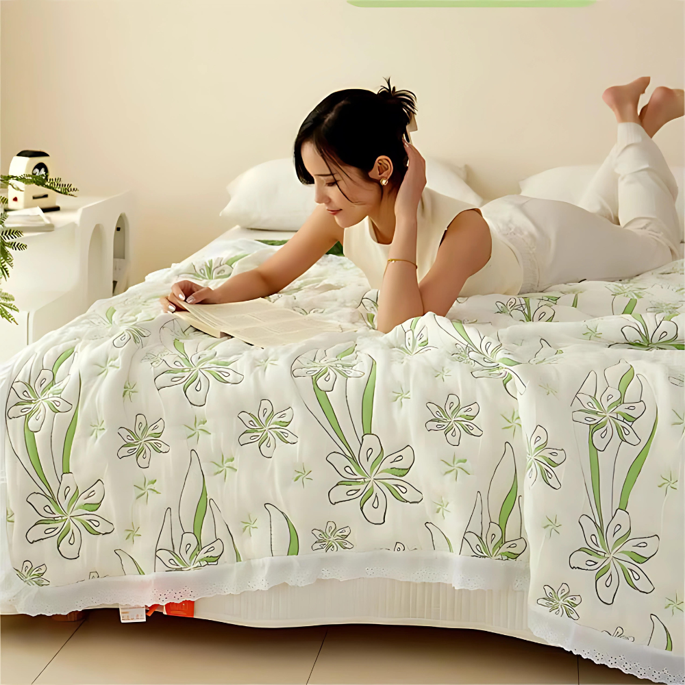 Bambusfaser Frischer Stil Blumen Decke