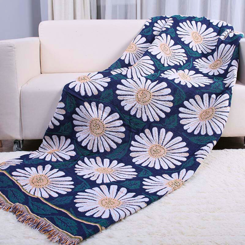 Bohemian Shiragiku Quasten Baumwoll Strickdecke
