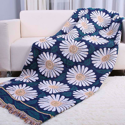 Bohemian Shiragiku Quasten Baumwoll Strickdecke