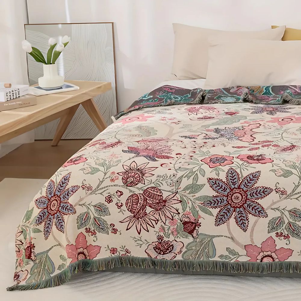 Blossom Weave Flora Quaste Decke