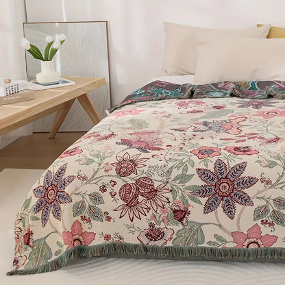 Blossom Weave Flora Quaste Decke