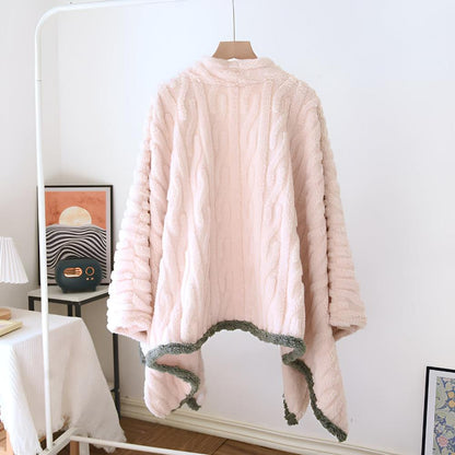 Bestickter warmer Fleece-Schal Wrap