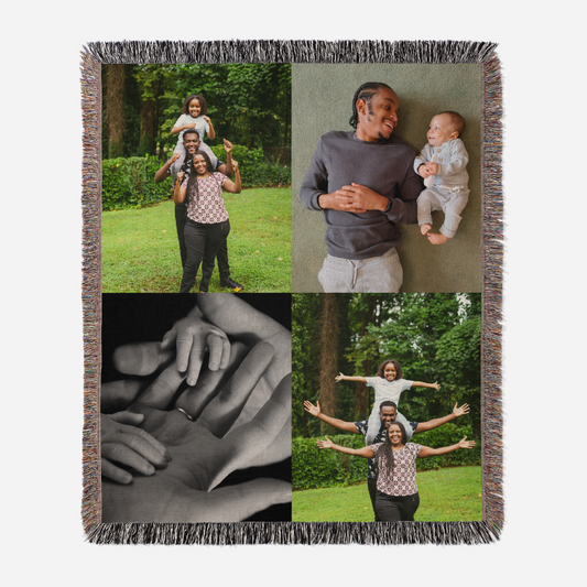 Benutzerdefinierte Familien-gewebte Decke 4 Bilder