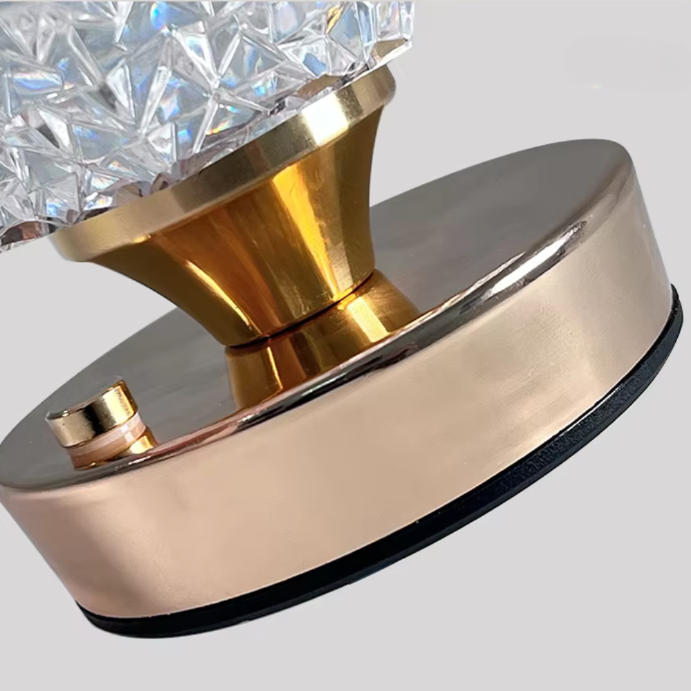 RoyaleGlow Touch Control Kristall Tischlampe – USB Aufladbare LED Licht mit Einstellbarer Helligkeit