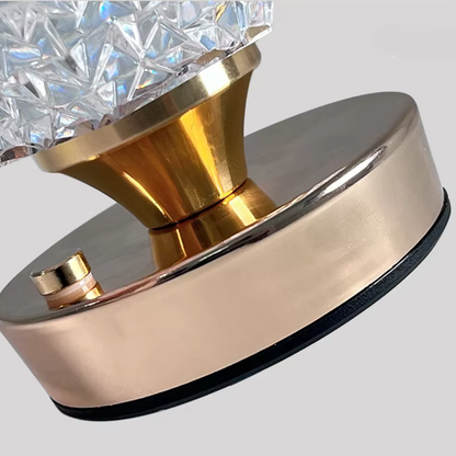 RoyaleGlow Touch Control Kristall Tischlampe – USB Aufladbare LED Licht mit Einstellbarer Helligkeit