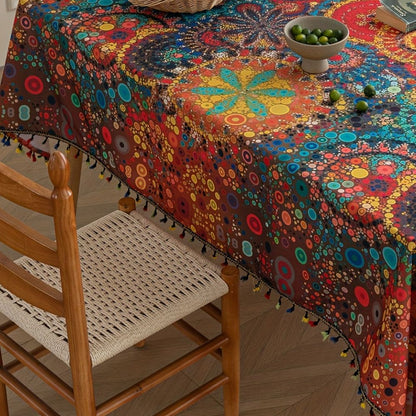 Hypno Bloom Quasten Tischdecke