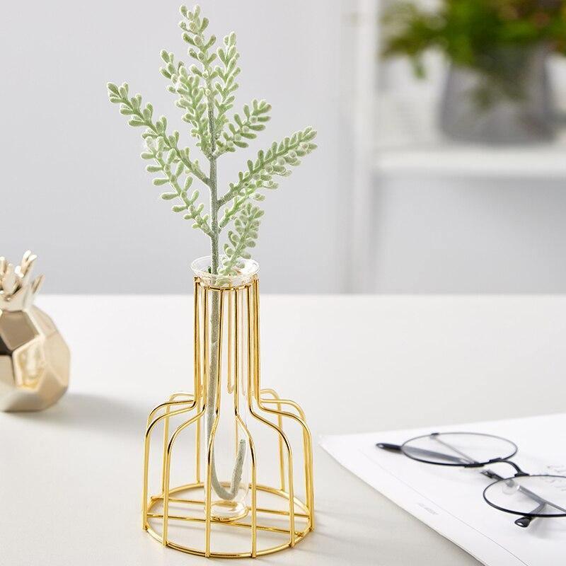 Garduru Testrohr-Vase mit Metallständer | Modernes Design | Minimalistische Dekoration für Zuhause & Büro