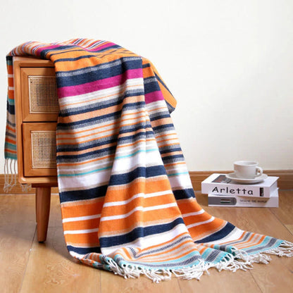 Regenbogen gestreiftes Quasten-Decke
