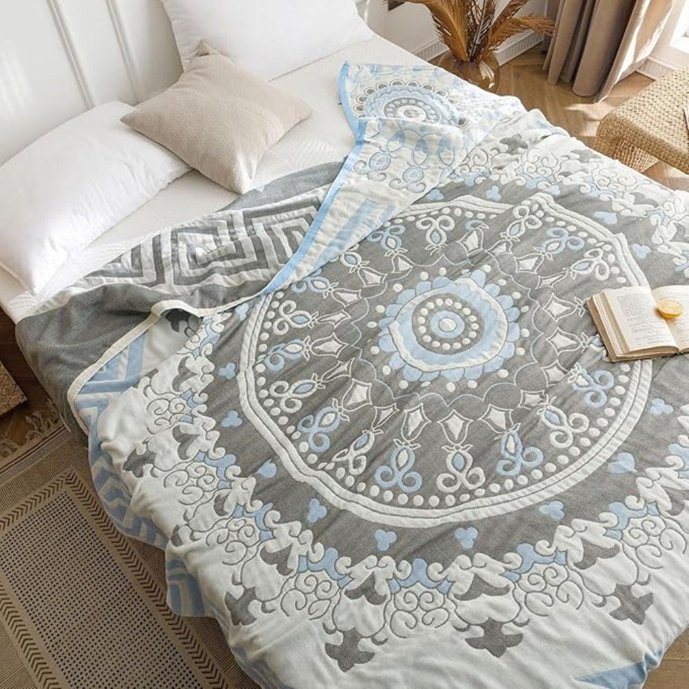 Atmungsaktive Baumwoll geometrisches Design Decke