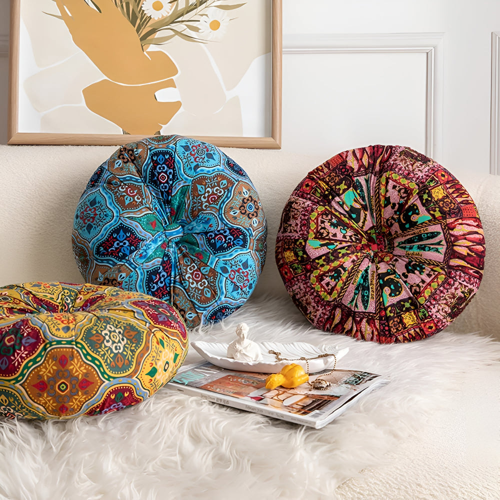 Boho runder Sitzkissen