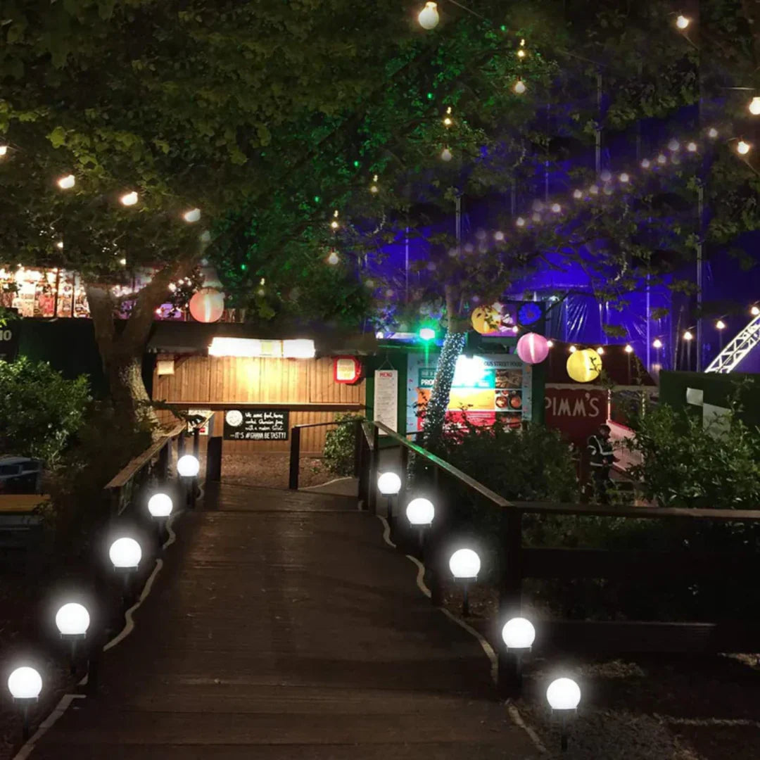 Set von 3 wasserdichten LED Solar Gartenlichtern