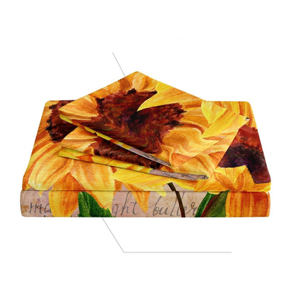 SunsetDream – Bettwäsche-Set mit Sonnenblumen-Blumen-Bettbezug | Gogh | Frankreich | Beau Jardin