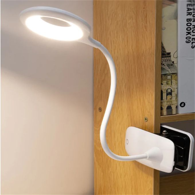 Wiederaufladbare LED Tischlampe mit Clip – Einstellbare Schreibtischleuchte für Homeoffice und Studium