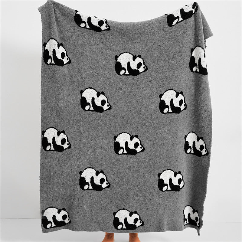 Süßes Panda weiches Strickwurfdecke