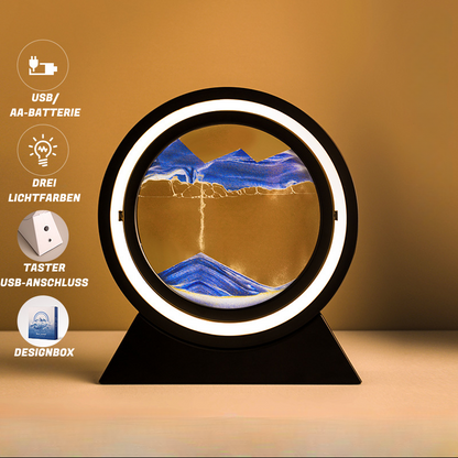 3D Sanduhr mit LED Beleuchtung - mobiles Kunstwerk, Art, WW, KW, Tageslicht