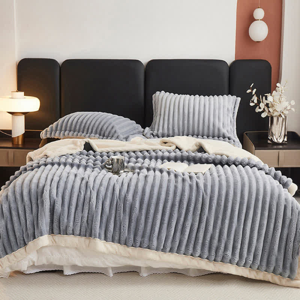 Kuschelige Kunstfell Fleece Decke