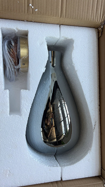 Moderne Glas- und Messinghängelampe – Elegante Beleuchtung für Wohnzimmer und Küche