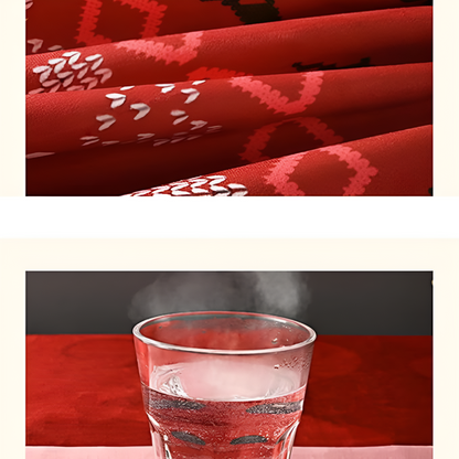 Festive Red Christmas Chenille Tischdecke