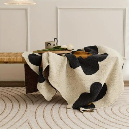 LushWeave – Elegante Strick-Blumen-Decke für Wärme und Stil