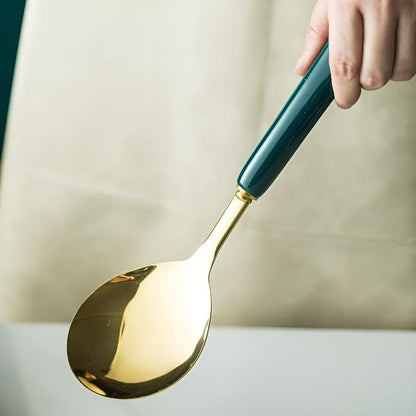 Goldenes Edelstahl Besteckset
