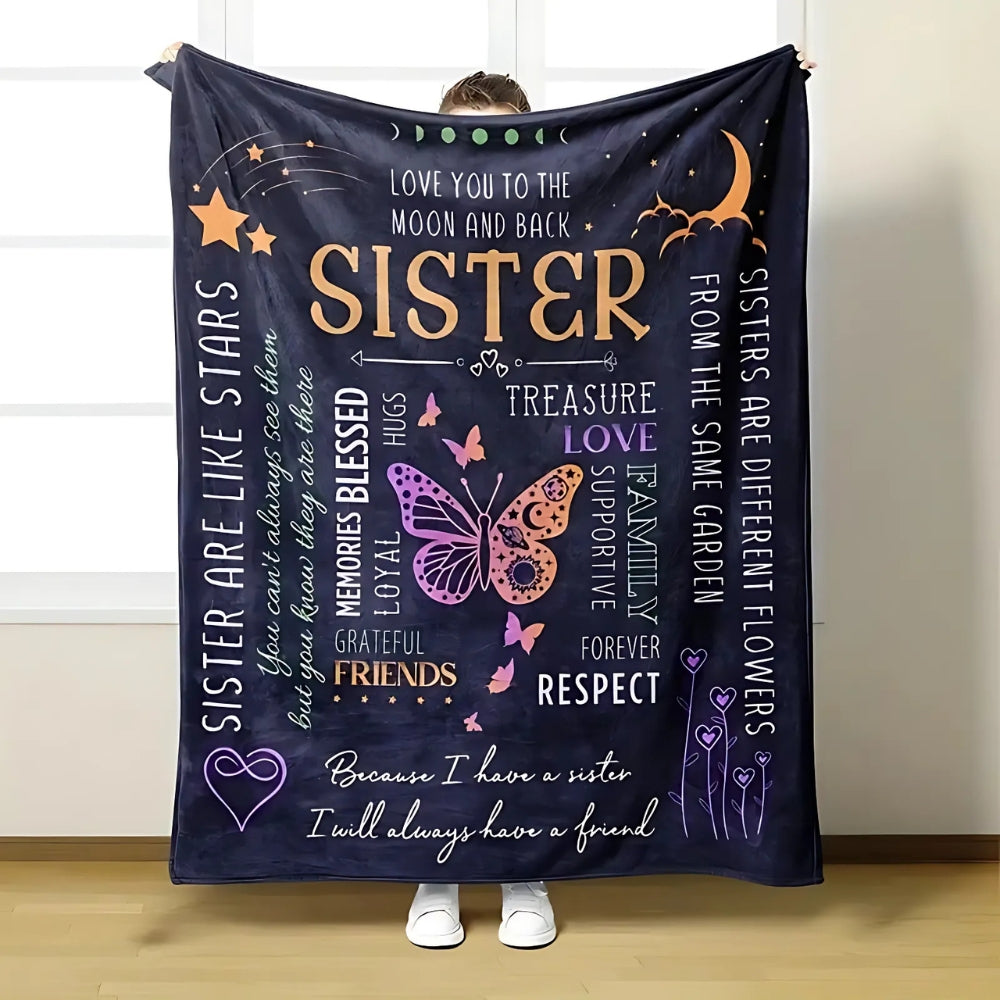 Love You Sister Geschenk Warme Decke