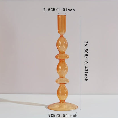 1 Stück Kreatives und Minimalistisches Glas-Teelichthalter-Set - Lackierte Glasvase Tischdekoration für Wohnzimmer, Esstisch und romantisches Abendessen