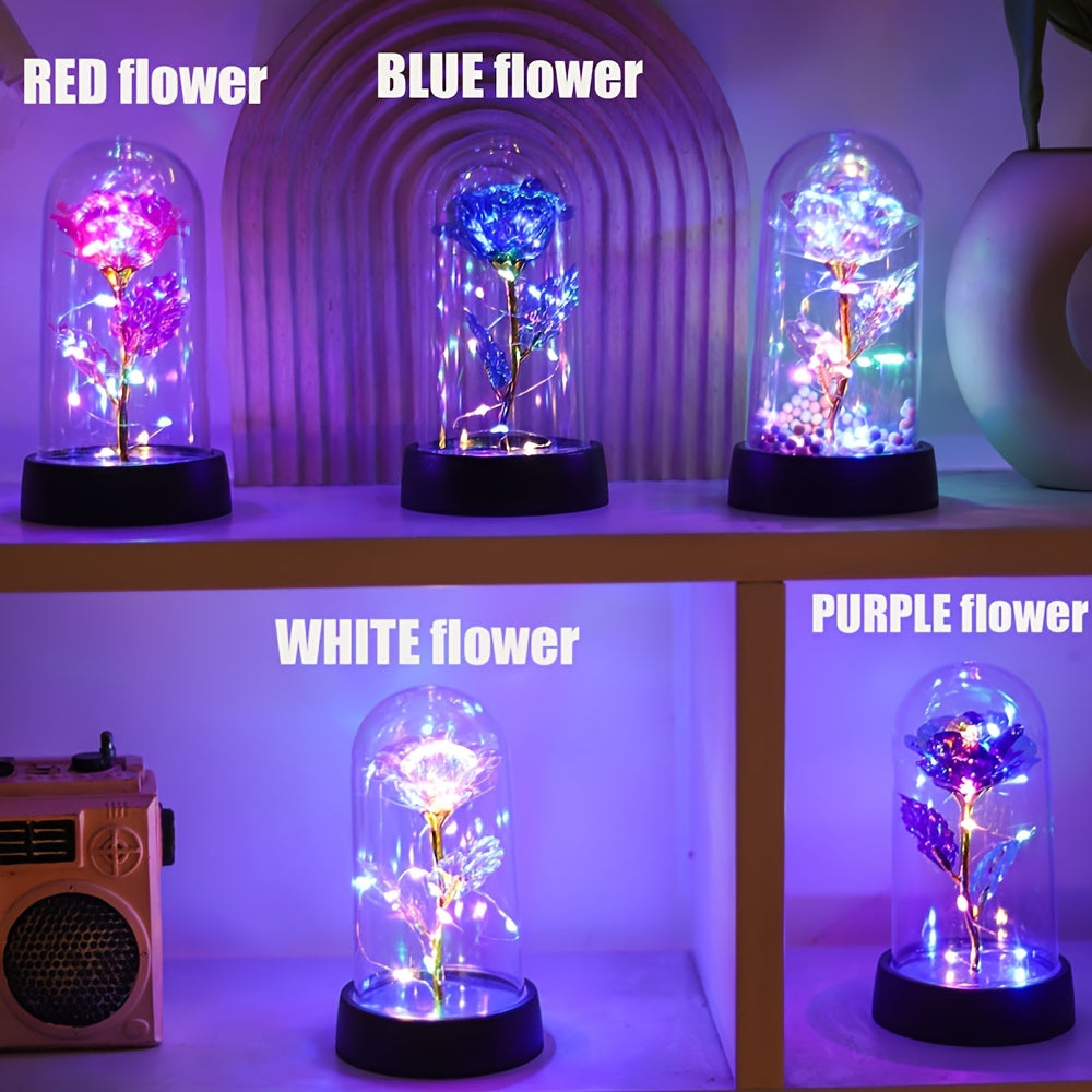 Garduru - Romantische Rosenblüten Lampe mit Lila Blume für Deko & Geschenk