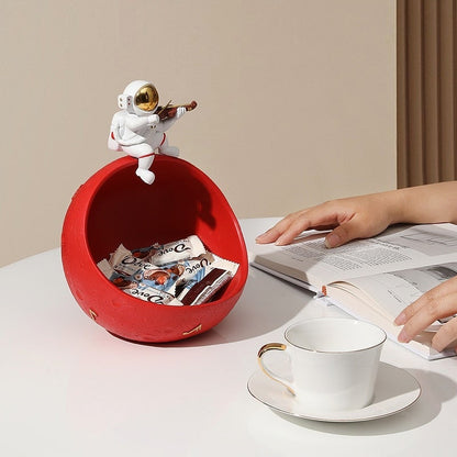 Astronaut Musik Flugzeug Aufbewahrungsbox aus Harz – einzigartiges dekoratives Kunstobjekt für das Interieur und als Geschenk