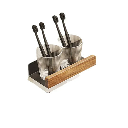 No Punch Massivholz Badezimmer Wandregal Dusche und Toiletten Organizer