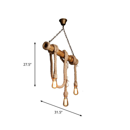 Garduru - Verstellbare Deckenlampe mit Bambus und Verstellbarem Seil