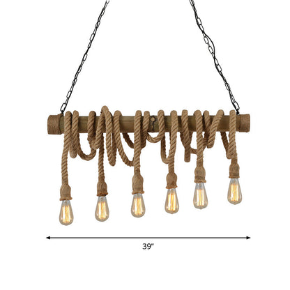 Garduru - Verstellbare Deckenlampe mit Bambus und Verstellbarem Seil