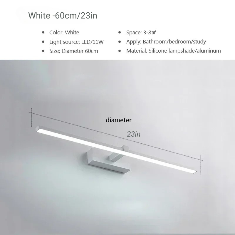 Moderner Aluminium LED Badezimmerspiegel Wandlampe Wandbeleuchtungseinrichtung