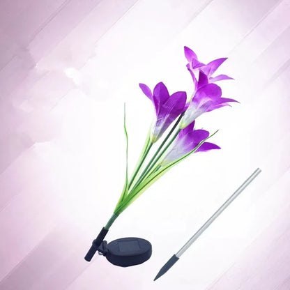 Solar LED Blumenleuchten in Lilienform – Farbwechselnde Gartenlichter mit Stab für Außenbereiche