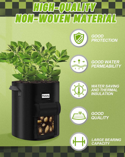 5er Pack 10 Gallonen Pflanzenanbau Taschen