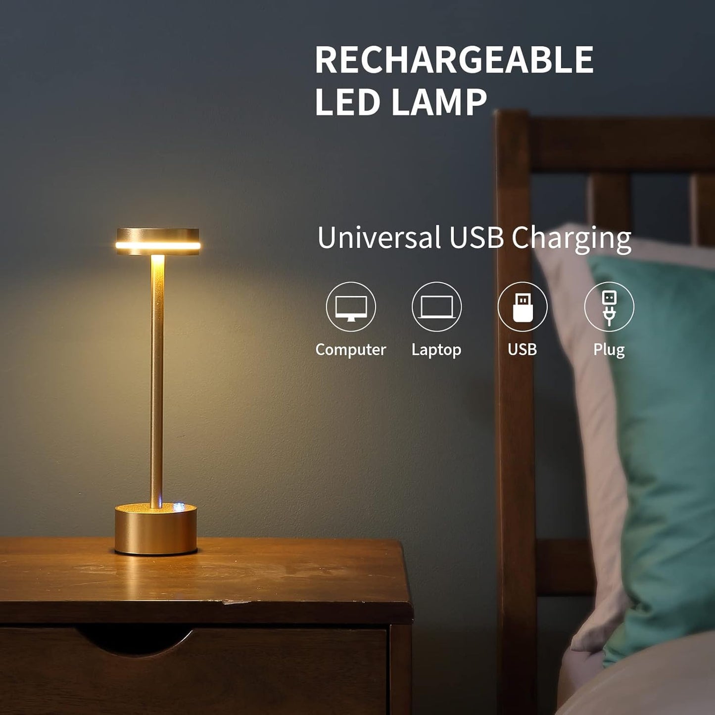 Luxora Touch Sensor LED Lampe – Dimmbar & Wiederaufladbare Kabellose Leuchte für Jeden Raum
