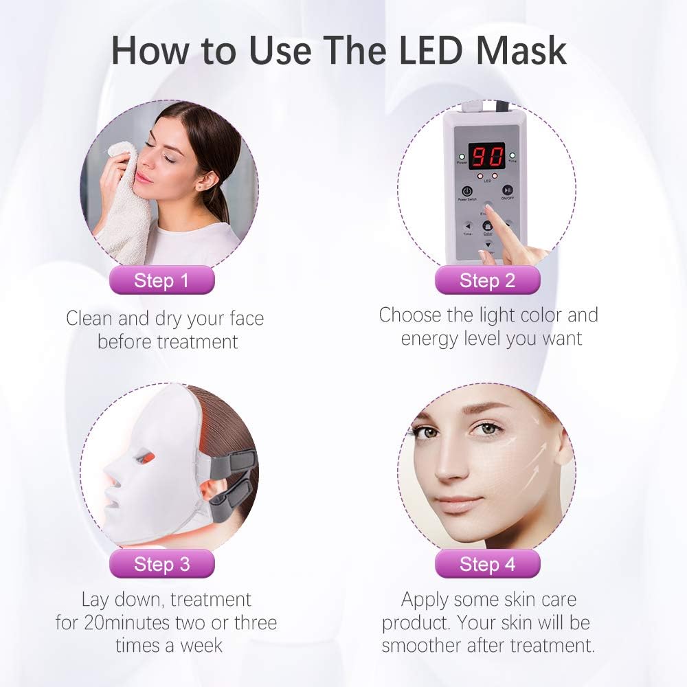 LED-Gesichtsmaske mit Nackenlichttherapie