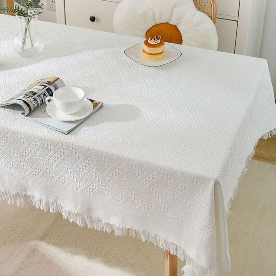 Waffel Moderne Tischdecke, gestrickte Stoffspitze Kaffeetuch, runde Tischdecke, rechteckige Tischdecke