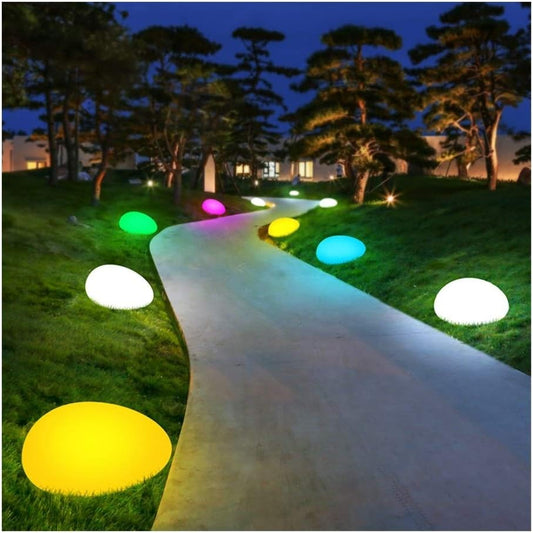 Leuchtende Gartensteine mit Farbwechsel – Dekorative LED Steinleuchten für Außenbereich und Garten