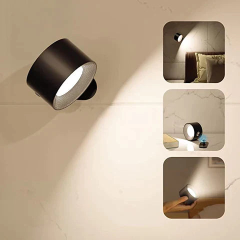 Wandlampe 360° Kabellos - LED Wiederaufladbar und Drehbar mit Touch-Bedienung