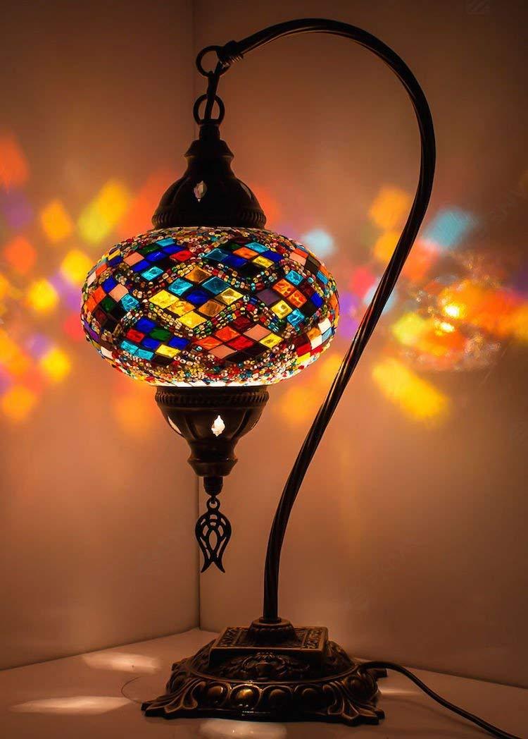 Garduru - Handgemachte Mosaik-Tischlampe - Bunte Glasstücke